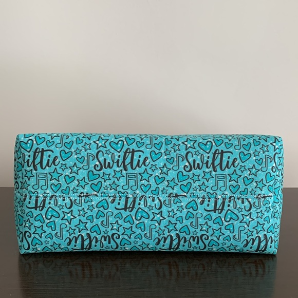 Swiftie Fabric Basket in Aqua and Turquoise Blue Taylor Swift Fabric and Cat - Picture 8 of 11